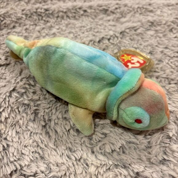 Ty Blue and Green Chameleon Plush Toy for Small Pets - Picture 2 of 4